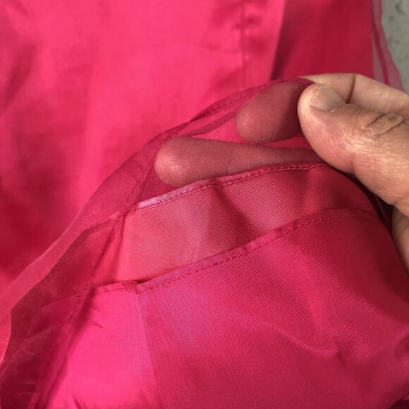 Papell Boutique Evening Dress Womens 8 Fuchsia Beaded Rose Sheath Cocktail Party - Picture 11 of 16